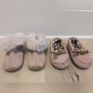 ✌🏻Pink Suede Booties & Moccasins Lot / Bundle; Size: 5 Toddler & S 5/6